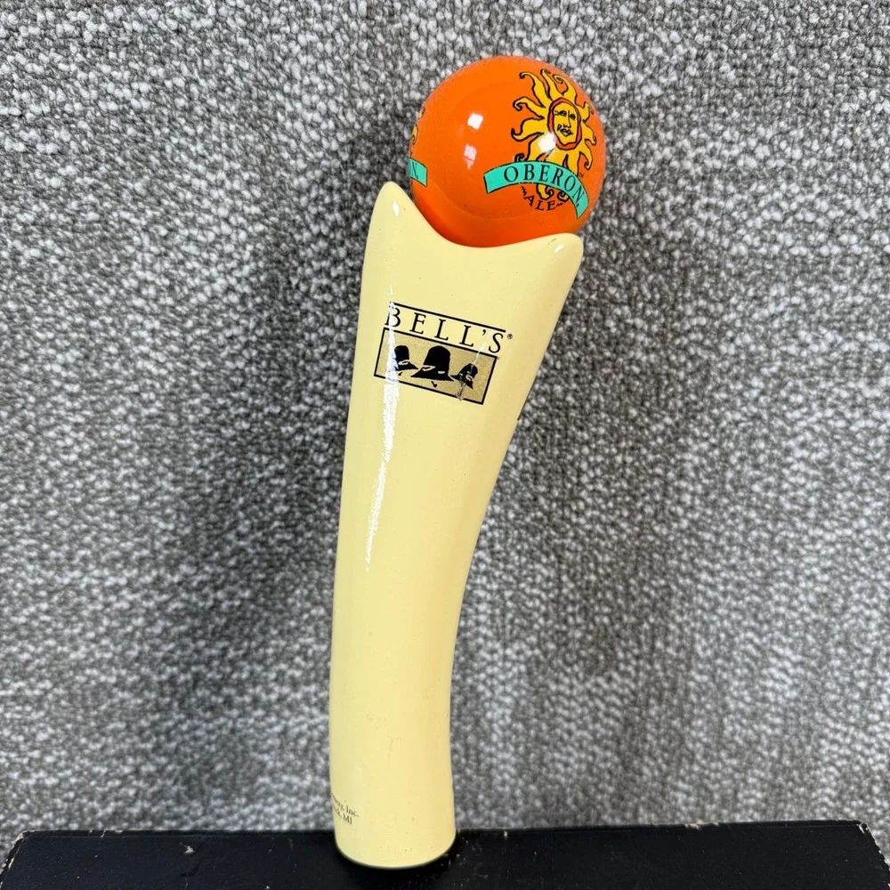 Bell's Oberon Ale Beer Tap Handle Orange Cream Sun Logo Breweriana Barware